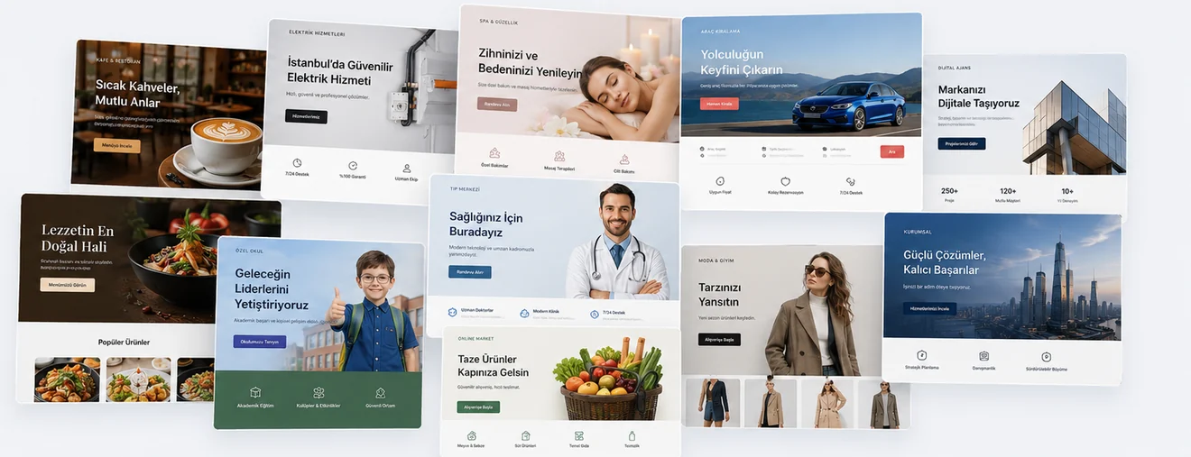 Farklı sektörlerden profesyonel hazır WordPress web tasarımı örnekleri